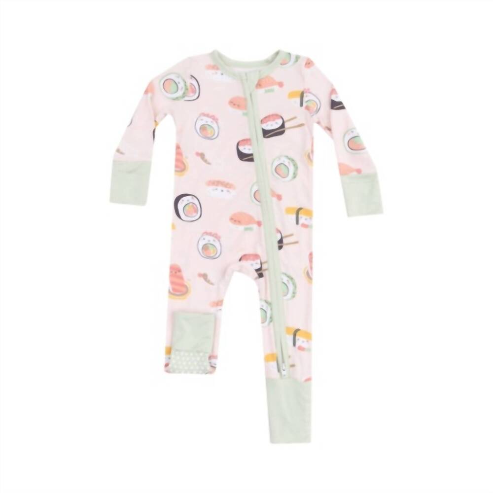 NEW ANGEL DEAR kid's sushi 2 way zipper romper in pink